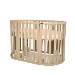 Pătuț bebe rotund/oval Maribelle 9 în 1 cappuccino